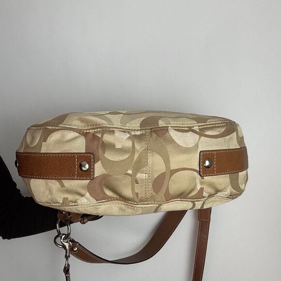 Coach Vintage Brown Signature Canvas and Brown Leather Large Shoulder Bag - Picture 5 of 7
